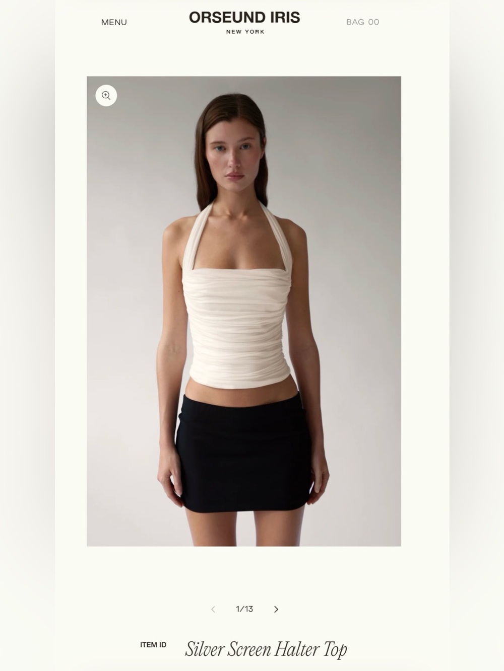 Orseund Iris Silver Screen Halter Top - Cream. never worn. Sold out online.
